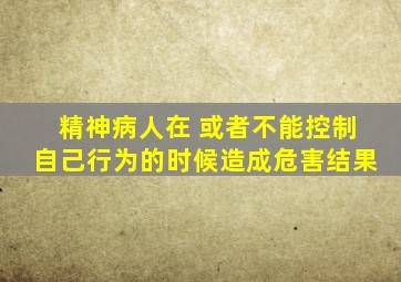 精神病人在 或者不能控制自己行为的时候造成危害结果